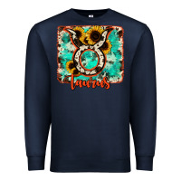Navy taurus turquoise cowhide Premium Sweatshirt - RanaPortraitStore