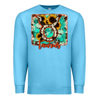 Ocean Blue taurus turquoise cowhide Premium Sweatshirt - RanaPortraitStore