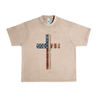 French Oak for god and country cross american flag faith us patriotic tank top Urban Heavy Tee - linhVisuals