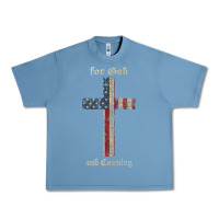 Pebble Blue for god and country cross american flag faith us patriotic tank top Urban Heavy Tee - linhVisuals