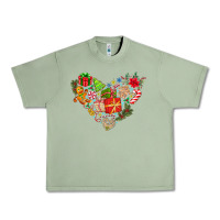 Oil Green merry Christmas heart Urban Heavy Tee - CowhideDigitalArt