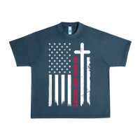 Midnight Navy in god we trust with patriotic vintage american flag t shirt Urban Heavy Tee - linhVisuals