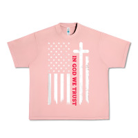 Salmon in god we trust with patriotic vintage american flag t shirt Urban Heavy Tee - linhVisuals