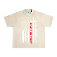 Sandshell in god we trust with patriotic vintage american flag t shirt Urban Heavy Tee - linhVisuals