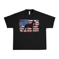 Black great dane vintage american flag t shirt Urban Heavy Tee - linhVisuals