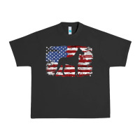 Pigment Black great dane vintage american flag t shirt Urban Heavy Tee - linhVisuals