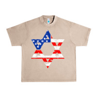 French Oak hanukah american flag star of david   jewish chanukah t shirt Urban Heavy Tee - linhVisuals