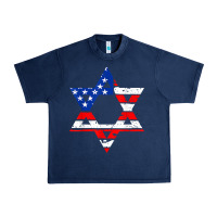 Hanukah American Flag Star Of David   Jewish Chanukah T Shirt Urban Heavy Tee | Teevron