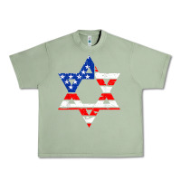 Oil Green hanukah american flag star of david   jewish chanukah t shirt Urban Heavy Tee - linhVisuals