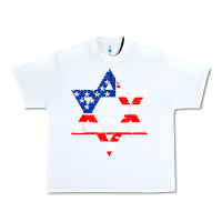 White hanukah american flag star of david   jewish chanukah t shirt Urban Heavy Tee - linhVisuals