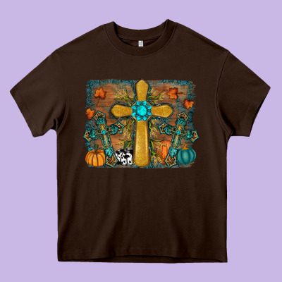 Fall Cross Heavy Core Tee Designed By Ranaportraitstore