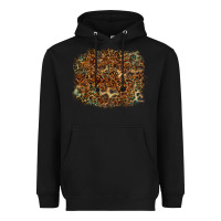 Black leopard leather turquoise background Heavyweight Hoodie - RanaPortraitStore