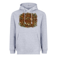 Heather Grey leopard leather turquoise background Heavyweight Hoodie - RanaPortraitStore