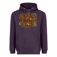 Plum leopard leather turquoise background Heavyweight Hoodie - RanaPortraitStore