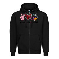 Black peace love nursing Zipper Hoodie - Jasminsmagicworld
