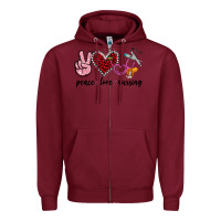 Burgundy peace love nursing Zipper Hoodie - Jasminsmagicworld