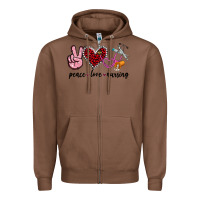 Chestnut peace love nursing Zipper Hoodie - Jasminsmagicworld