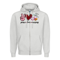 Dove Grey peace love nursing Zipper Hoodie - Jasminsmagicworld
