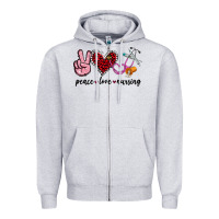 Heather Grey peace love nursing Zipper Hoodie - Jasminsmagicworld