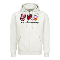 Oatmeal Heather peace love nursing Zipper Hoodie - Jasminsmagicworld