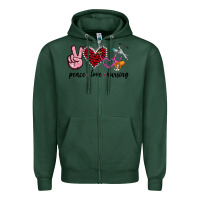 Sports Green peace love nursing Zipper Hoodie - Jasminsmagicworld