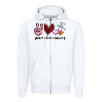 White peace love nursing Zipper Hoodie - Jasminsmagicworld