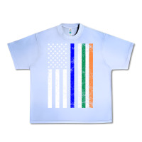 Grape Ice irish american flag thin blue line police st. patrick's day long sleev Urban Heavy Tee - linhVisuals