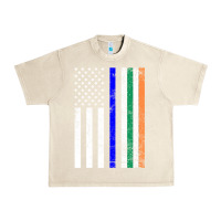 Sandshell irish american flag thin blue line police st. patrick's day long sleev Urban Heavy Tee - linhVisuals