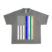 Tornado irish american flag thin blue line police st. patrick's day long sleev Urban Heavy Tee - linhVisuals