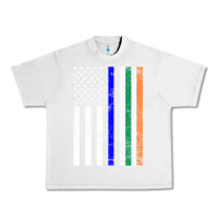 Lunar Rock irish american flag thin blue line police st. patrick's day long sleev Urban Heavy Tee - linhVisuals