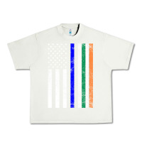 Pistachio irish american flag thin blue line police st. patrick's day long sleev Urban Heavy Tee - linhVisuals