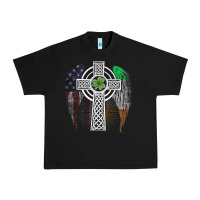 Black irish american usa flag celtic cross st patrick's day premium t shirt Urban Heavy Tee - linhVisuals