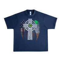 Navy irish american usa flag celtic cross st patrick's day premium t shirt Urban Heavy Tee - linhVisuals
