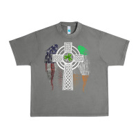 Tornado irish american usa flag celtic cross st patrick's day premium t shirt Urban Heavy Tee - linhVisuals