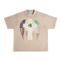 French Oak irish american usa flag celtic cross st patrick's day premium t shirt Urban Heavy Tee - linhVisuals