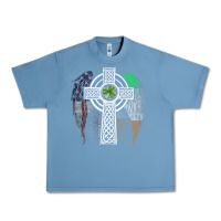 Pebble Blue irish american usa flag celtic cross st patrick's day premium t shirt Urban Heavy Tee - linhVisuals