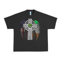 Pigment Black irish american usa flag celtic cross st patrick's day premium t shirt Urban Heavy Tee - linhVisuals
