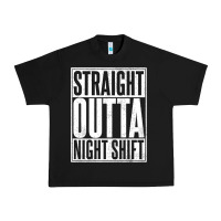 Black straight outta night shift Urban Heavy Tee - linhVisuals