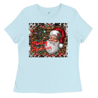 Baby Blue merry Christmas Ladies Tee - CowhideDigitalArt