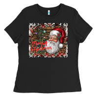 Black merry Christmas Ladies Tee - CowhideDigitalArt