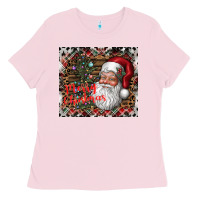 Bubblegum Pink merry Christmas Ladies Tee - CowhideDigitalArt