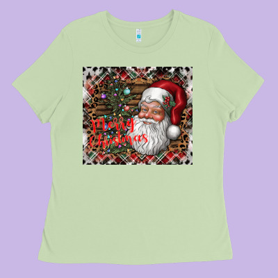 Merry Christmas Ladies Tee Designed By Cowhidedigitalart