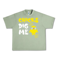 Oil Green chicks dig me Urban Heavy Tee - linhVisuals