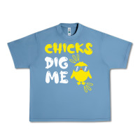 Pebble Blue chicks dig me Urban Heavy Tee - linhVisuals