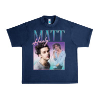 Navy matt healy homage Urban Heavy Tee - linhVisuals