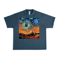 Midnight Navy van gogh never saw gallifrey Urban Heavy Tee - linhVisuals