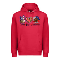 Cardinal peace love america Premium Hoodie - BarkalooDesign