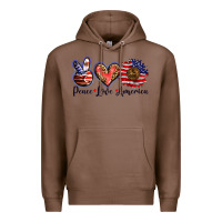 Chestnut peace love america Premium Hoodie - BarkalooDesign