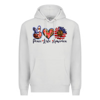 Dove Grey peace love america Premium Hoodie - BarkalooDesign