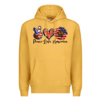 Mustard peace love america Premium Hoodie - BarkalooDesign